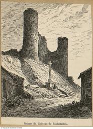 Ruines du château de Rochetaillée / [D. Lancelot dess.] | Lancelot, Dieudonné Auguste (1822-1894). Photographe