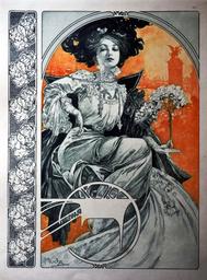 Documents décoratifs : panneaux décoratifs, études et applications de fleurs, papiers peints, frises, vitraux, orfévrerie, etc... / par A. M. Mucha | Mucha, Alphonse (1860-1939)